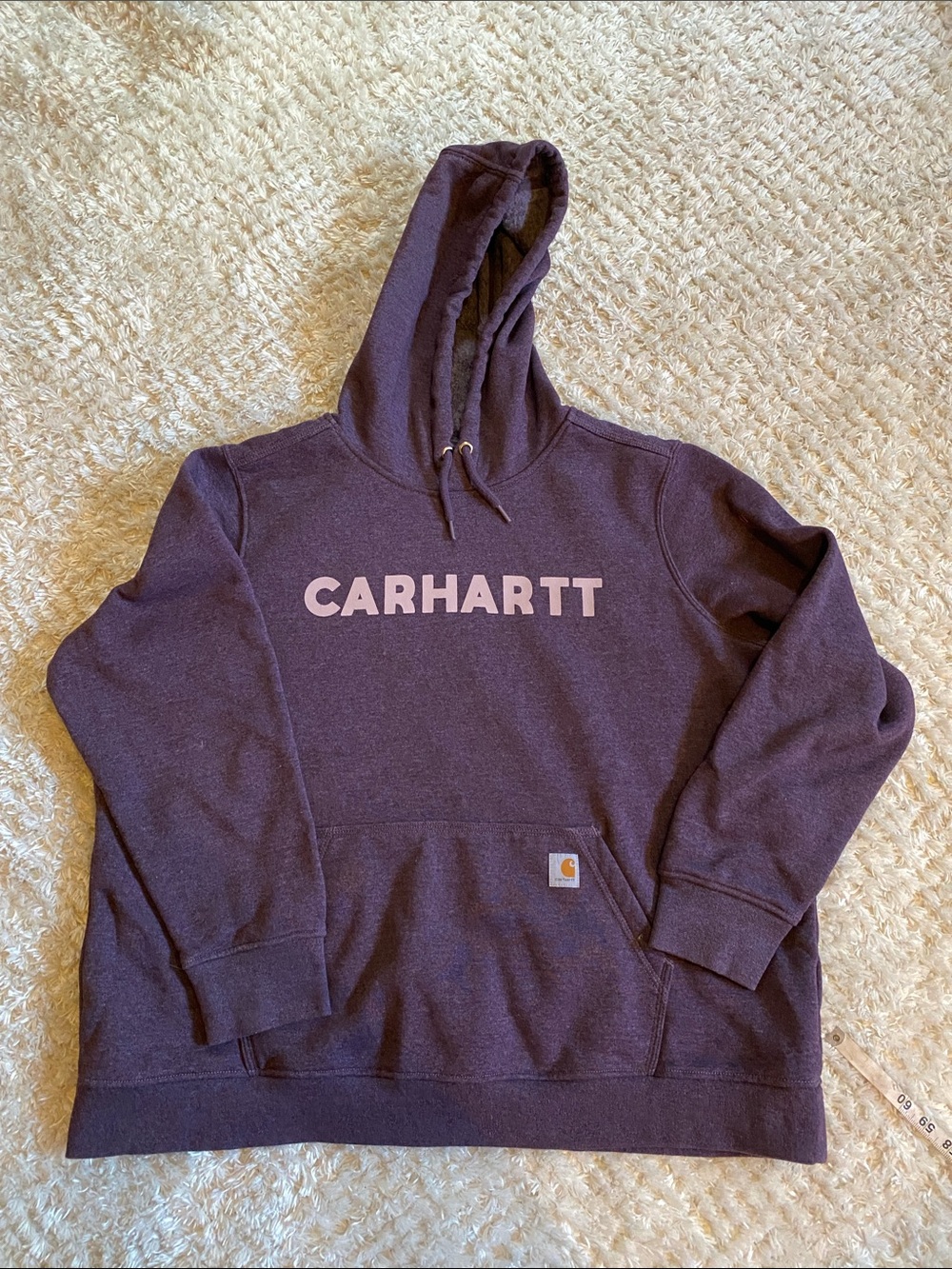 Carhartt Mens/Womens hoodie Sweatshirt in Deep Purple with Lavender Logo
